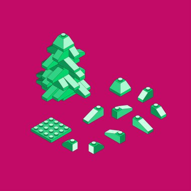 Blokların ladini. Isometric yapıcı.