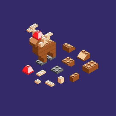Blokların geyiği. Isometric yapıcı.