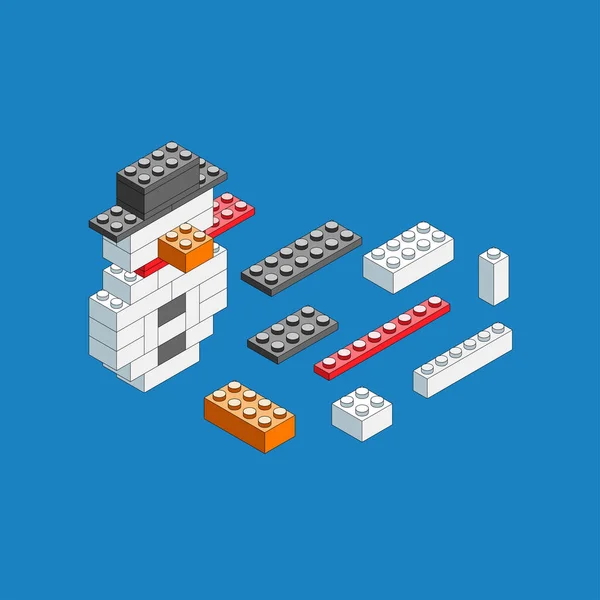 Blokların kardan adamı. Isometric yapıcı.