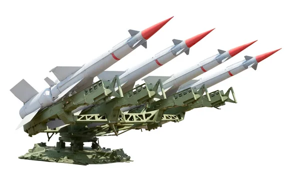 Luftvärnsrobotar Raketen Sidovy Isolerad Vit Bakgrund — Stockfoto