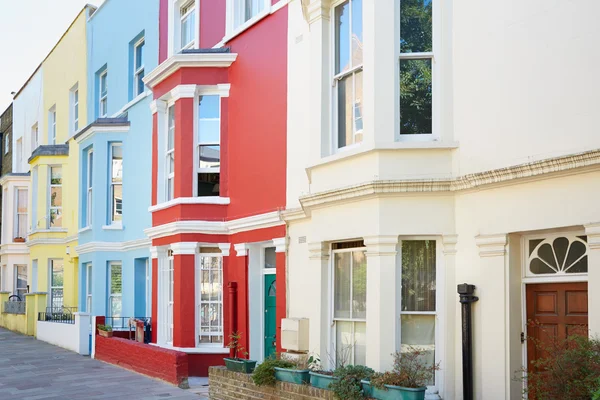 Typical colorful houses facades in London — Stock Photo, Image