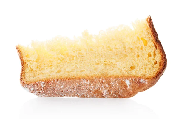 Pandoro, rebanada de pastel de Navidad con azúcar glaseado en blanco —  Fotos de Stock