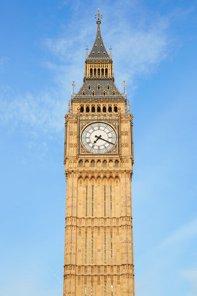 Big ben in London, blue sky