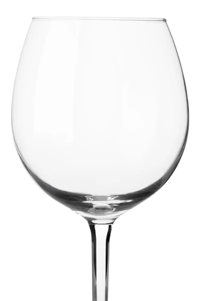 Порожній келих для вина крупним планом на білому тлі — стокове фото