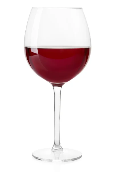 Bicchiere di cristallo di vino rosso su sfondo bianco — Foto Stock