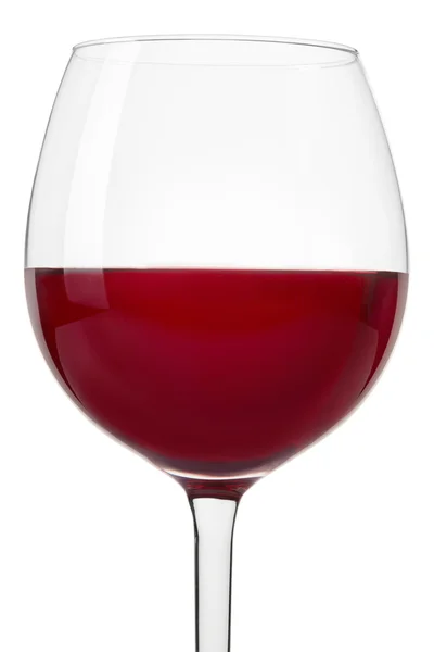 Red wine glass close up on white background — Stock Photo, Image