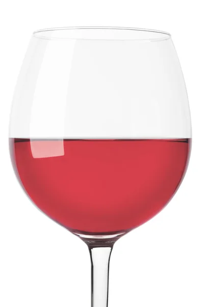 Rose wine glass close up on white background — Stock Photo, Image