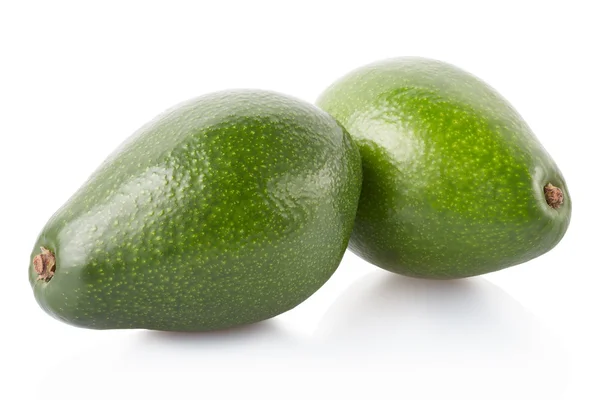 Two avocados on white, clipping path — Stock Photo, Image