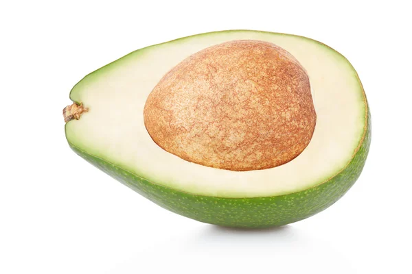 Avocado sectie op wit, uitknippad — Stockfoto