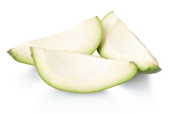 Avocado pieces on white — Stock Photo, Image