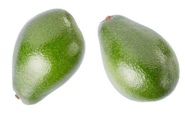 Avocado twee vruchten op witte, uitknippad — Stockfoto