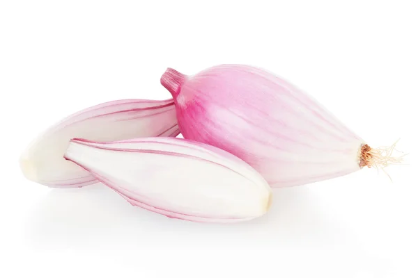 Red onion and half, Tropea type on white — Stock Photo, Image