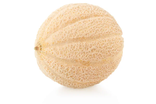 Melon Cantaloup sur fond blanc, chemin de coupe — Photo