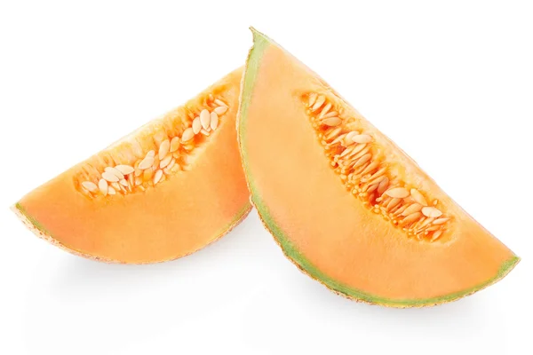 Cantaloupe irisan melon dengan biji putih — Stok Foto