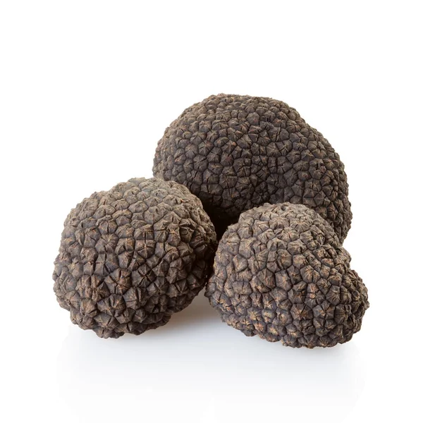 Black Truffles Group Isolated White Clipping Path Included — Stock Photo, Image