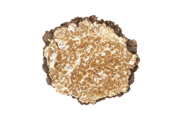 Black Truffles Slice Isolated White Clipping Path Included — Stock Photo, Image