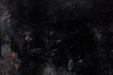 Siyah, eski ve paslanmış metal desen arka planında çizikler var