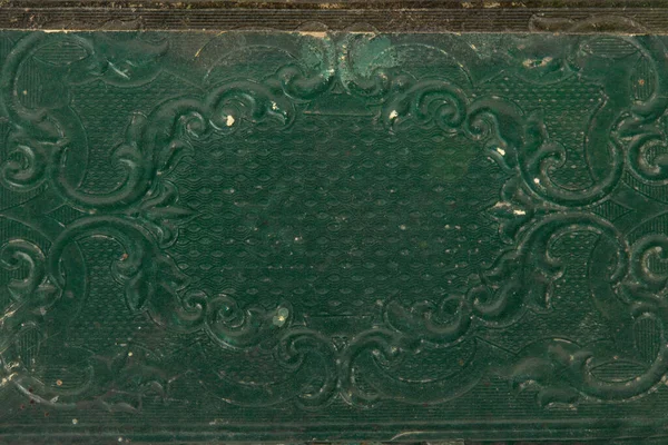 Antiker Grüner Bucheinband Mit Dekorationstextur Hintergrund — Stockfoto