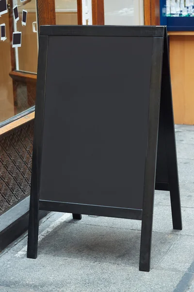 Restaurant menu blank board on the street — Stock Photo, Image