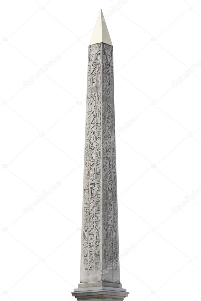 Obelisk on white