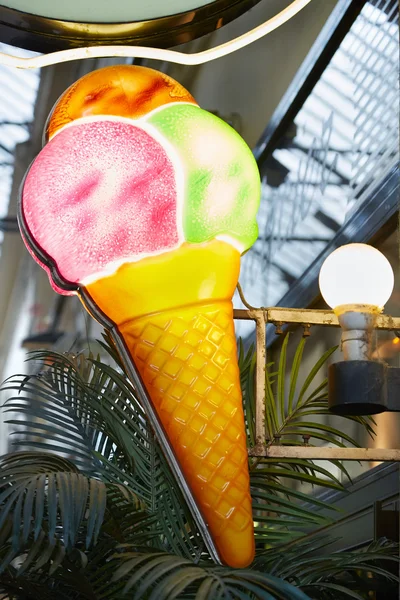 Old ice cream sign in Europe — Stock Photo, Image