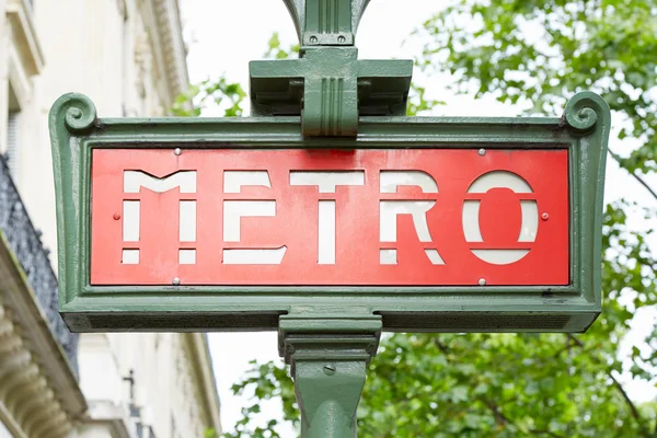 Metropolitana di Parigi, cartello della metropolitana — Foto Stock