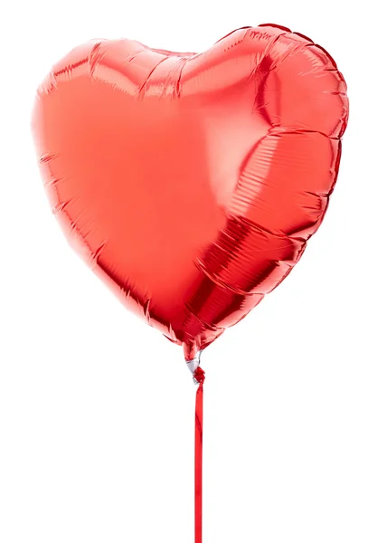 Rood hart ballon met lint — Stockfoto