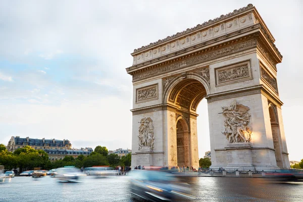 Arc de Triomphe, morning in Paris, France Royalty Free Stock Photos