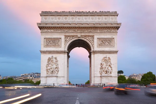 Triumphbogen in Paris, Champs-Elysees-Ansicht — Stockfoto