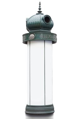 Eski reklam sütun üzerinde beyaz