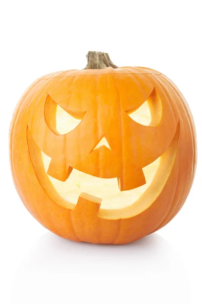 Halloween pumpa, Jack O'Lantern på vit — Stockfoto