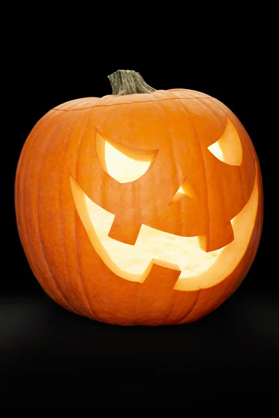 Halloween pumpkin on black, clipping path — Stock Photo, Image