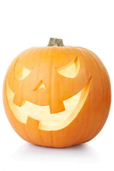 Halloween pumpa på vit — Stockfoto