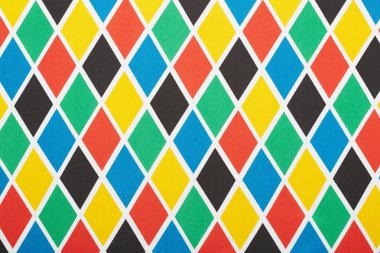 Harlequin colorful diamond pattern, texture background clipart
