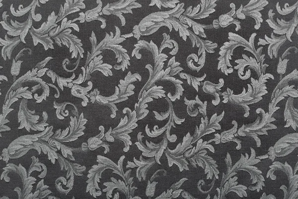 Adamaszek, czarny wzór tekstury tło — Zdjęcie stockowe