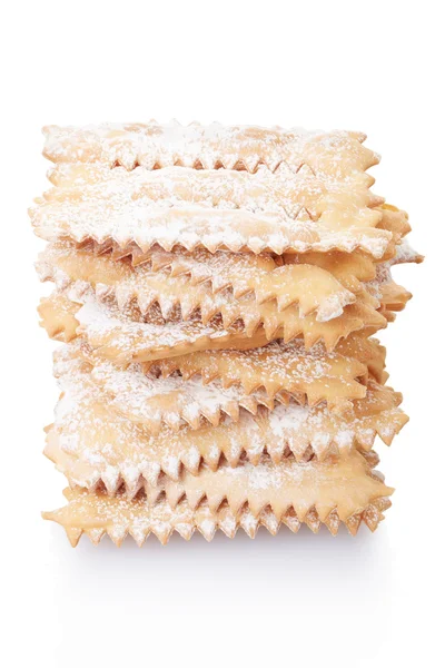 Chiacchiere, italian Carnival pastry stack — Stock Photo, Image