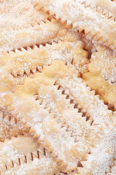 Chiacchiere, włoski tło ciasta karnawałowe — Zdjęcie stockowe