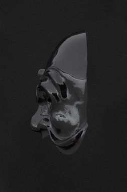 Karnaval parlak siyah maske profil siyah