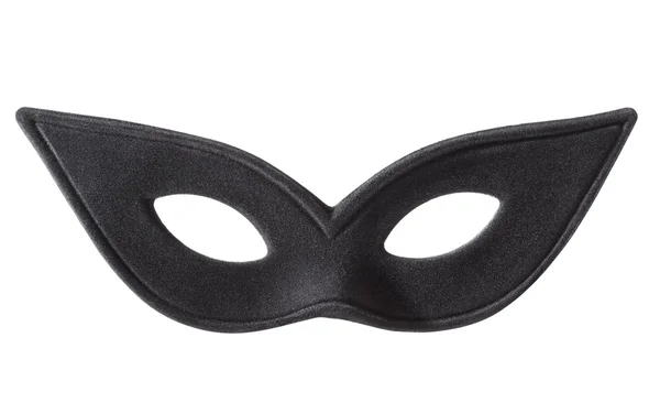 Carnival black mask on white, clipping path — Stock Photo, Image