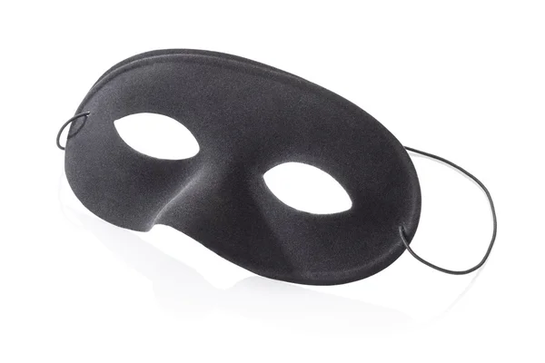 Karneval schwarze Maske isoliert auf weiß, Clipping Pfad enthalten — Stockfoto