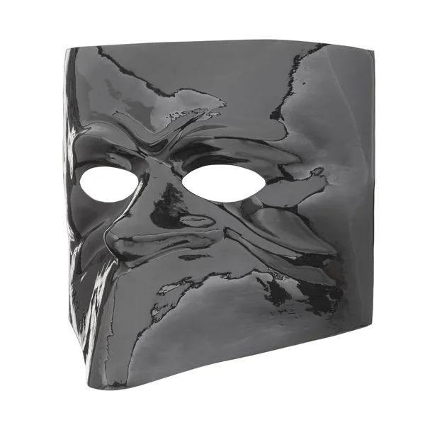 Glossy black mask on white — Stock Photo, Image