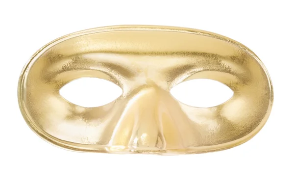 Carnaval máscara dourada no branco, caminho de recorte — Fotografia de Stock