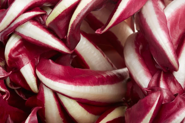 Radicchio, rouge Trévise feuilles de chicorée fond — Photo