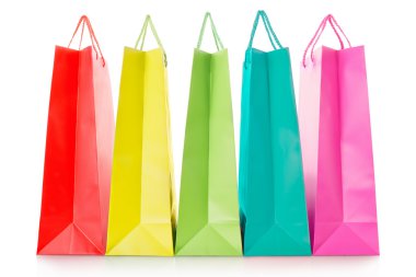 Renkli alışveriş torbaları koleksiyonu