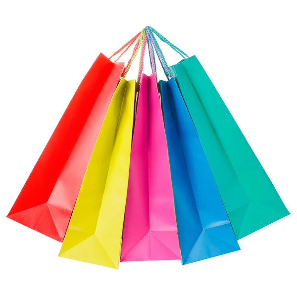 Barevné papírové nákupní tašky — Stock fotografie