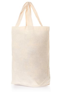 Fabric natural canvas bag isolated on white clipart