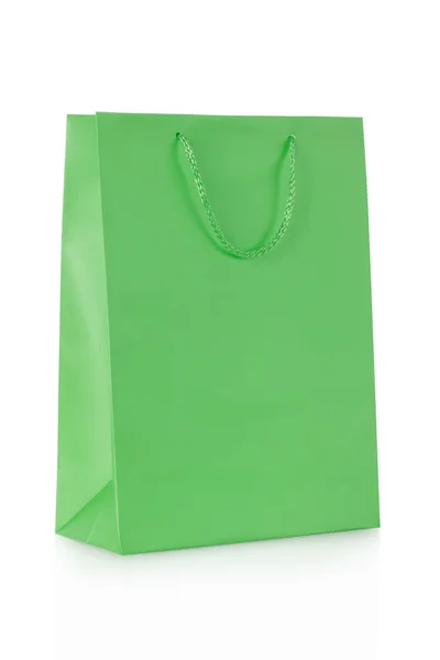 Borsa shopping verde in carta — Foto Stock