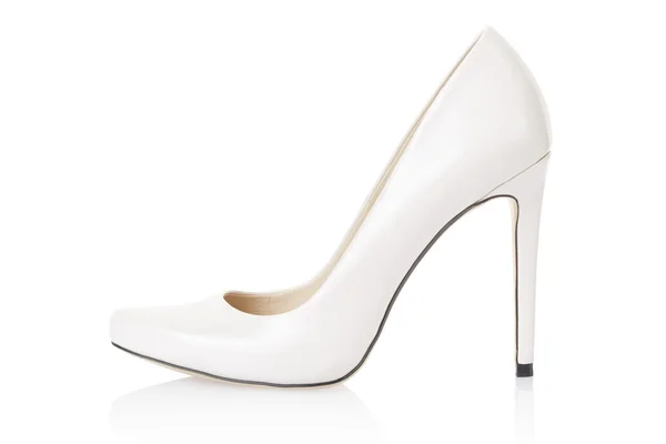 High heel white shoe on white — Stockfoto