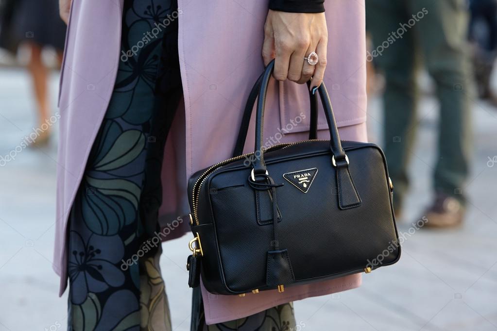 Black Prada bag seen before Cristiano Burani show, Milan fashion week –  Stock Editorial Photo © AndreaA. #85822660