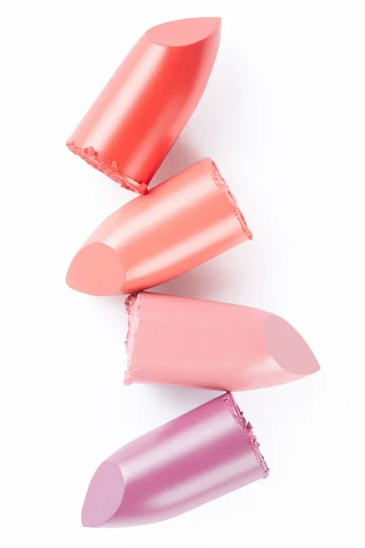 Lipstick slices collection on white — Stock Photo, Image